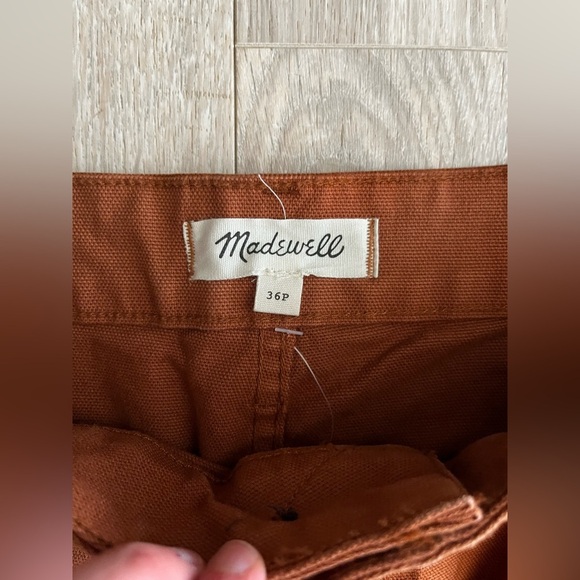 NWT Madewell Women’s Petite Emmett Wide-Leg Crop Pants Burnt Orange Size 36P - Picture 2 of 6